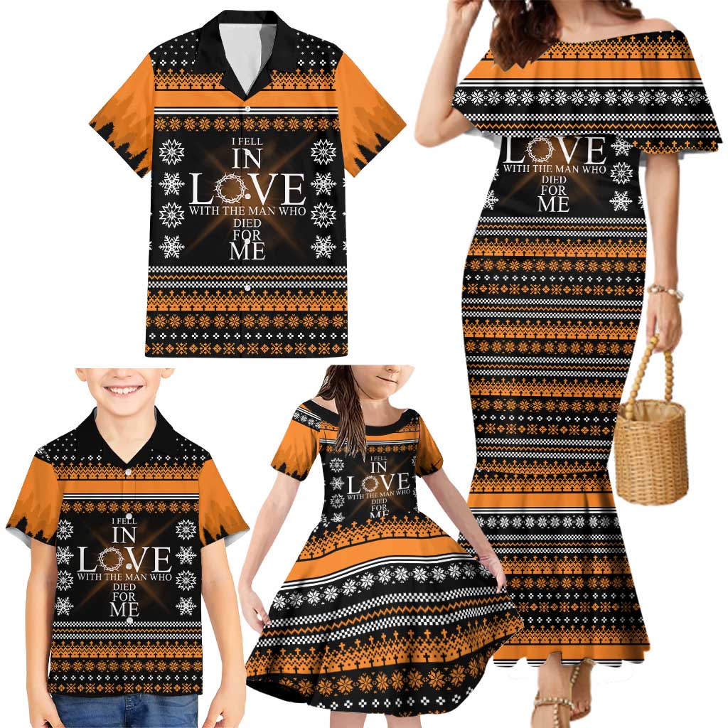 Christian Xmas Christmas Family Matching Mermaid Dress and Hawaiian Shirt Xmas Holiday Patterns