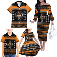 Christian Xmas Christmas Family Matching Off The Shoulder Long Sleeve Dress and Hawaiian Shirt Xmas Holiday Patterns