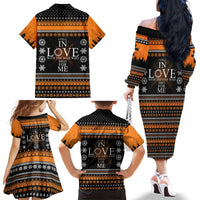 Christian Xmas Christmas Family Matching Off The Shoulder Long Sleeve Dress and Hawaiian Shirt Xmas Holiday Patterns