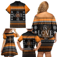 Christian Xmas Christmas Family Matching Off Shoulder Short Dress and Hawaiian Shirt Xmas Holiday Patterns