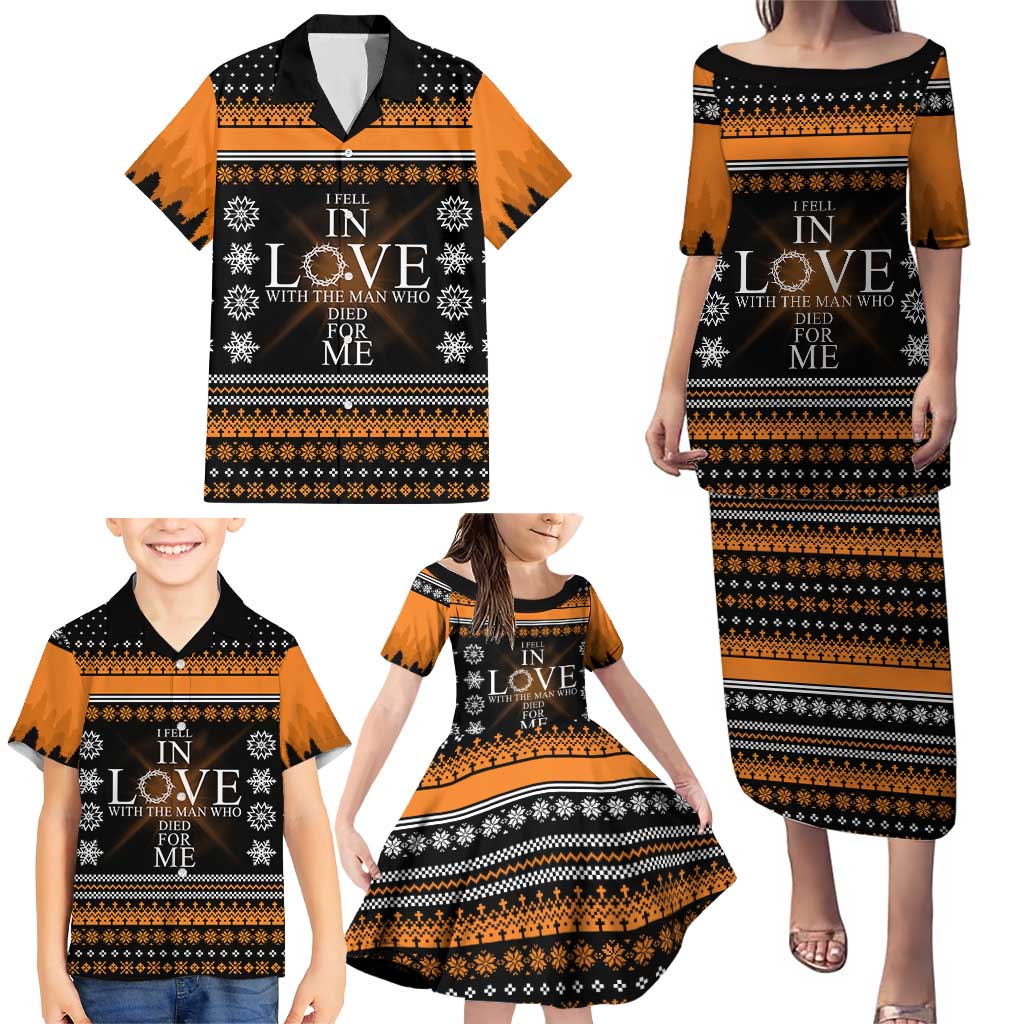 Christian Xmas Christmas Family Matching Puletasi and Hawaiian Shirt Xmas Holiday Patterns