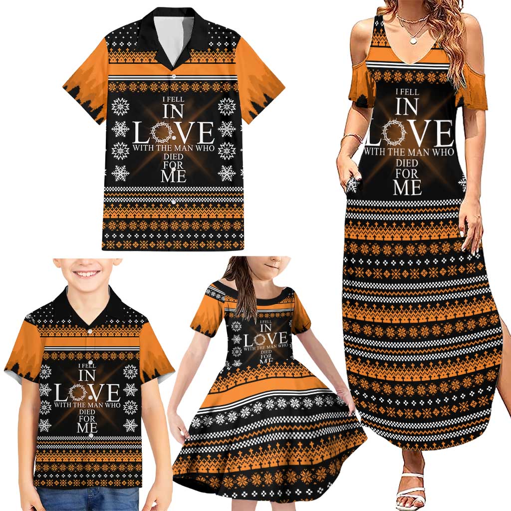 Christian Xmas Christmas Family Matching Summer Maxi Dress and Hawaiian Shirt Xmas Holiday Patterns