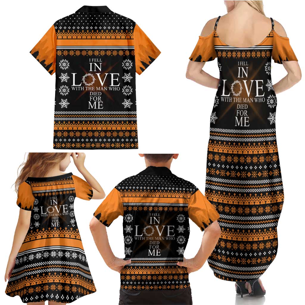 Christian Xmas Christmas Family Matching Summer Maxi Dress and Hawaiian Shirt Xmas Holiday Patterns