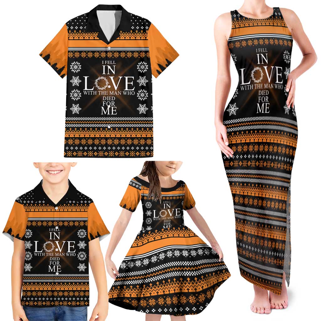 Christian Xmas Christmas Family Matching Tank Maxi Dress and Hawaiian Shirt Xmas Holiday Patterns