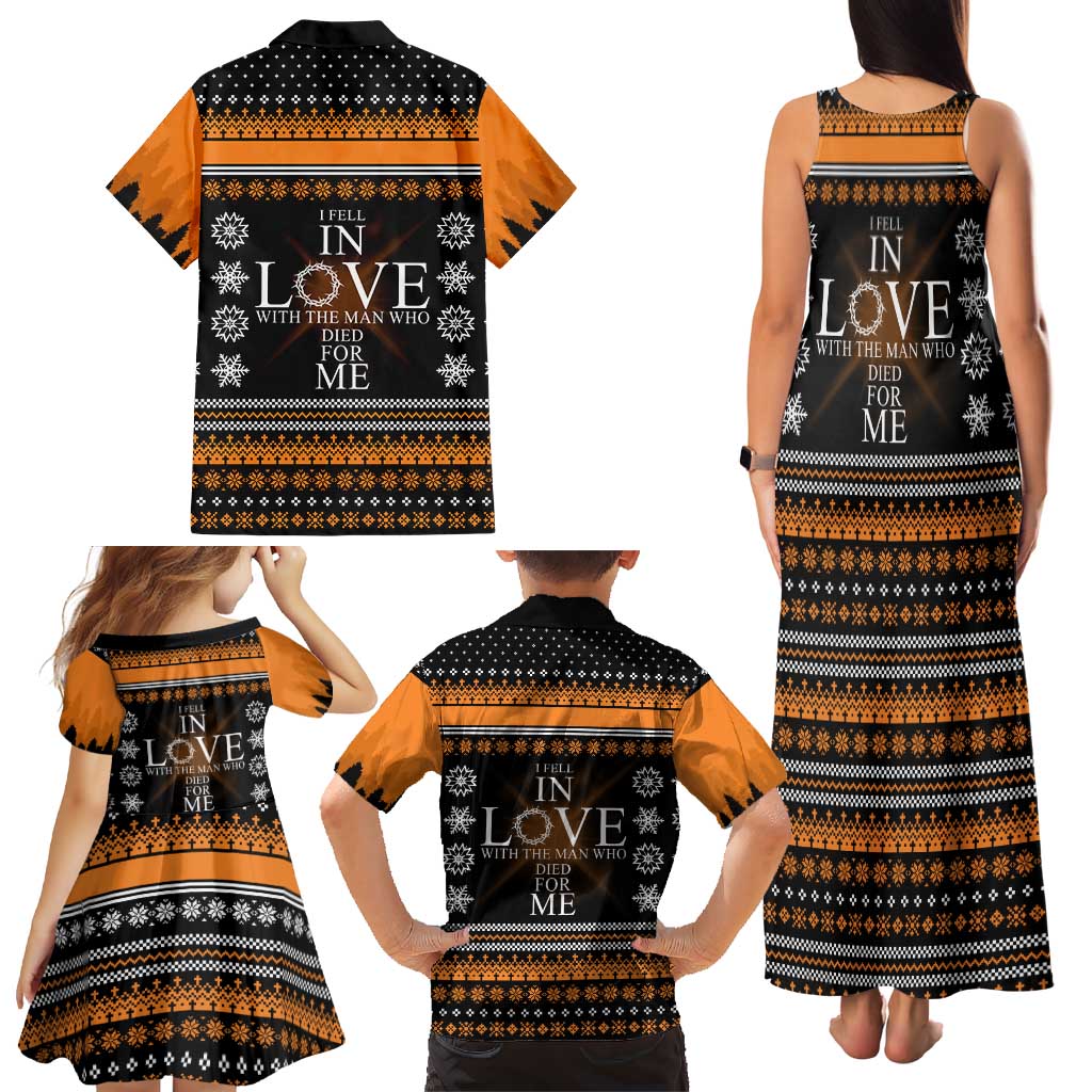 Christian Xmas Christmas Family Matching Tank Maxi Dress and Hawaiian Shirt Xmas Holiday Patterns