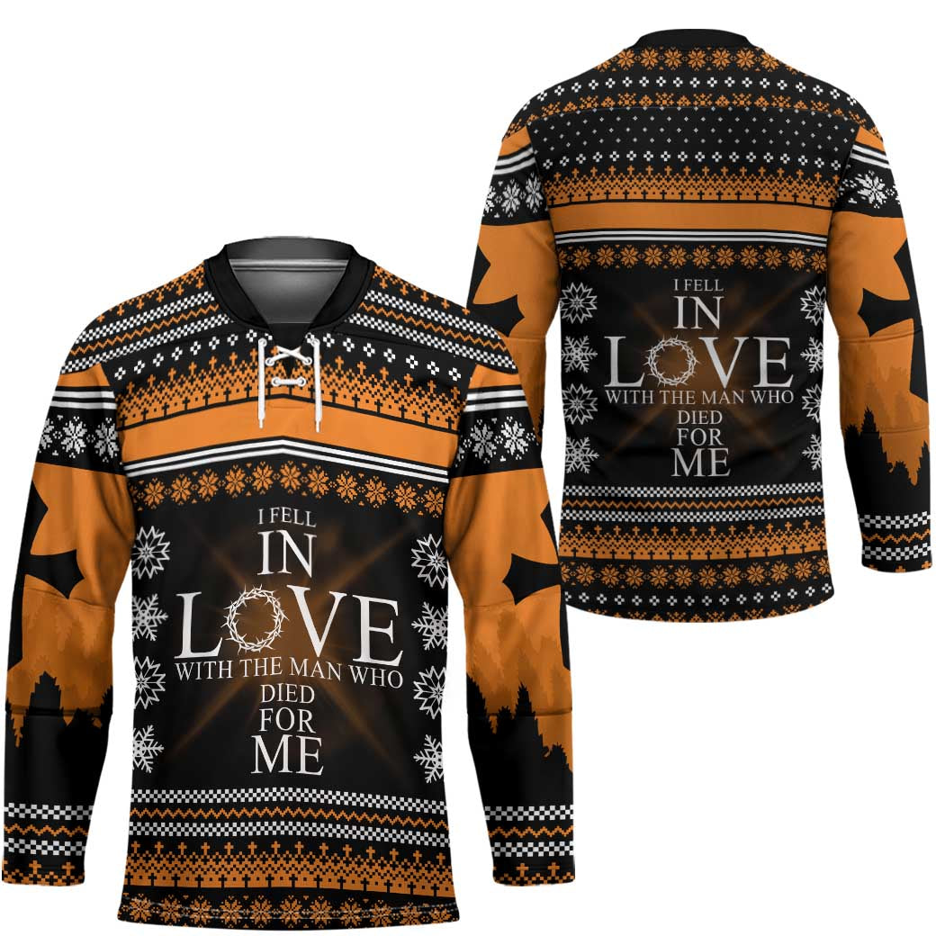 Christian Xmas Christmas Hockey Jersey Xmas Holiday Patterns