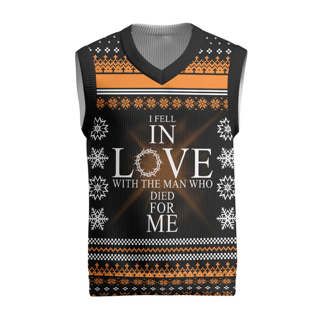 Christian Xmas Christmas Knitted V-Neck Vest Xmas Holiday Patterns - Wonder Print Shop