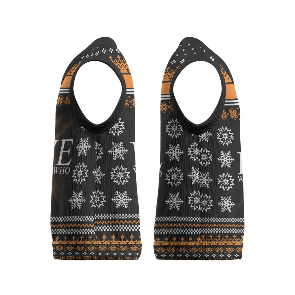 Christian Xmas Christmas Knitted V-Neck Vest Xmas Holiday Patterns - Wonder Print Shop