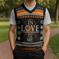 Christian Xmas Christmas Knitted V-Neck Vest Xmas Holiday Patterns - Wonder Print Shop