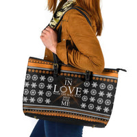 Christian Xmas Christmas Leather Tote Bag Xmas Holiday Patterns