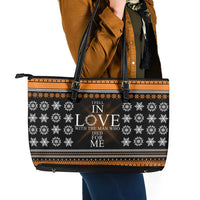 Christian Xmas Christmas Leather Tote Bag Xmas Holiday Patterns