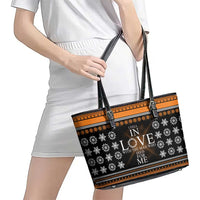 Christian Xmas Christmas Leather Tote Bag Xmas Holiday Patterns