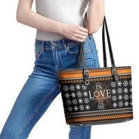 Christian Xmas Christmas Leather Tote Bag Xmas Holiday Patterns