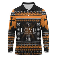 Christian Xmas Christmas Long Sleeve Polo Shirt Xmas Holiday Patterns
