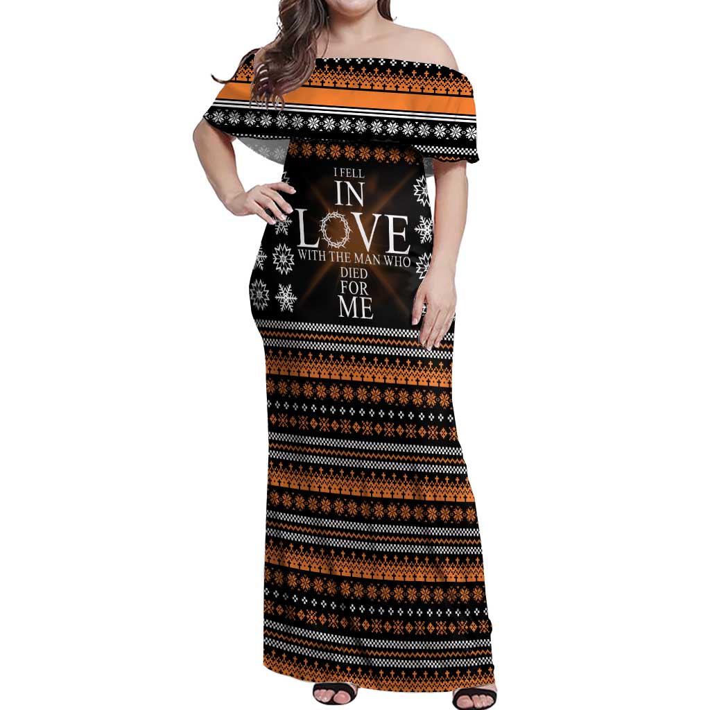 Christian Xmas Christmas Off Shoulder Maxi Dress Xmas Holiday Patterns