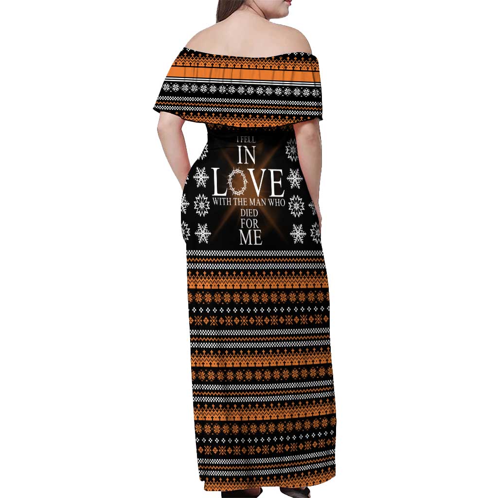 Christian Xmas Christmas Off Shoulder Maxi Dress Xmas Holiday Patterns