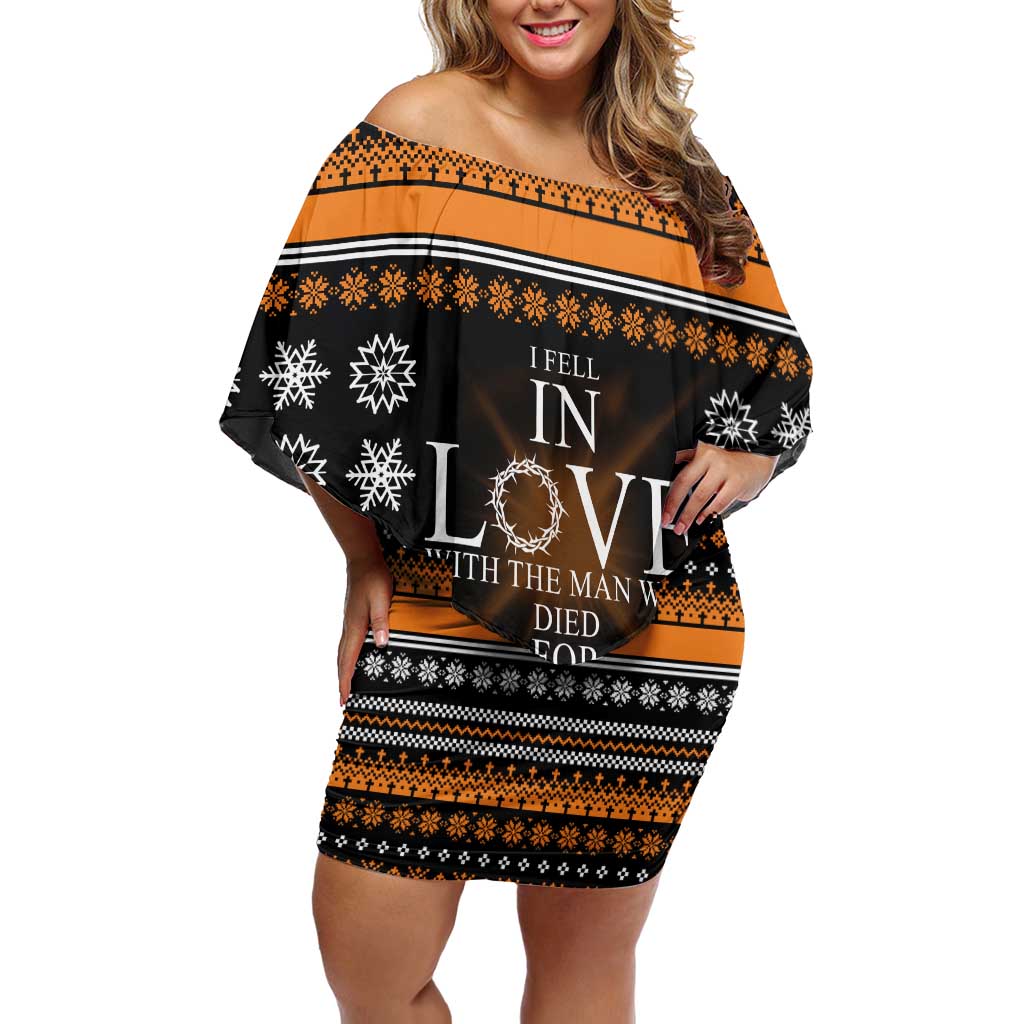 Christian Xmas Christmas Off Shoulder Short Dress Xmas Holiday Patterns
