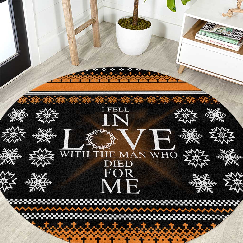 Christian Xmas Christmas Round Carpet Xmas Holiday Patterns - Wonder Print Shop