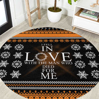 Christian Xmas Christmas Round Carpet Xmas Holiday Patterns - Wonder Print Shop