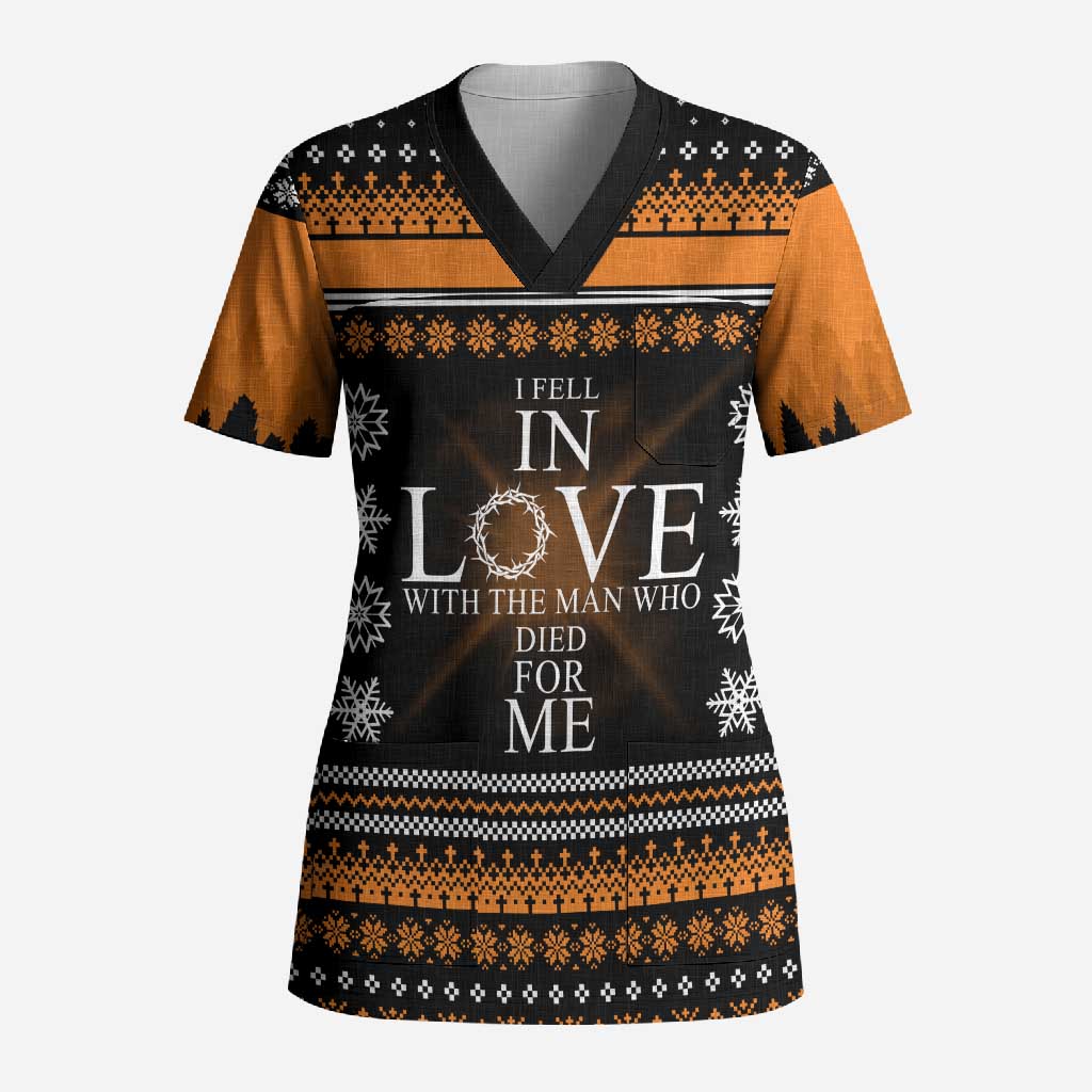 Christian Xmas Christmas Scrub Top Xmas Holiday Patterns
