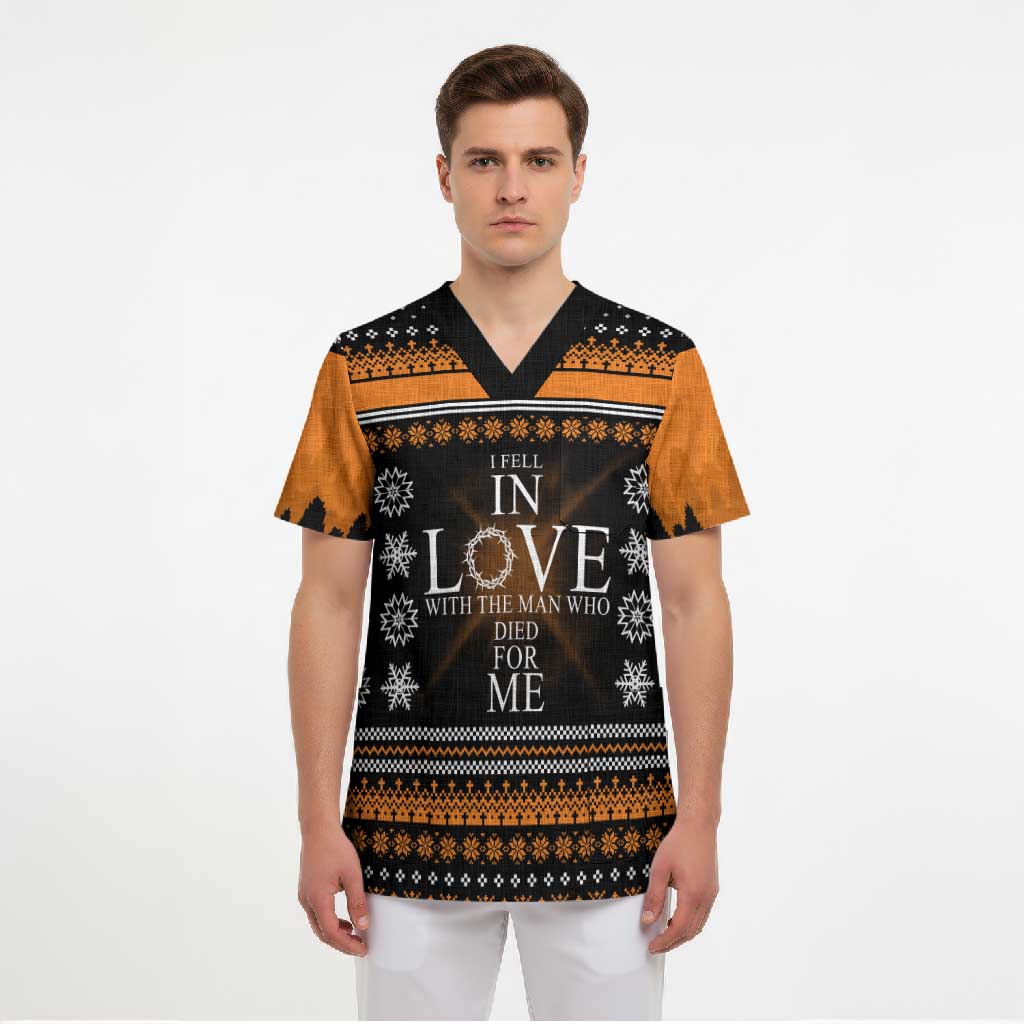 Christian Xmas Christmas Scrub Top Xmas Holiday Patterns
