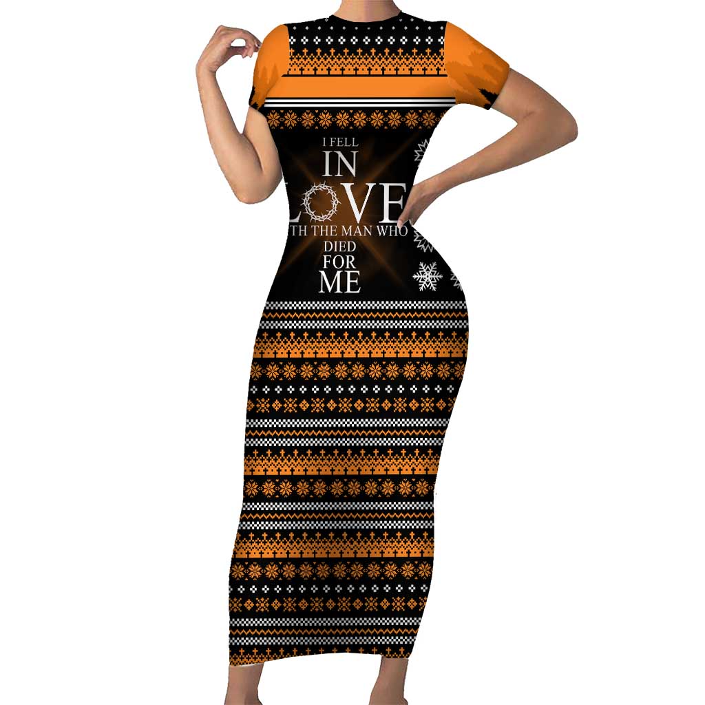 Christian Xmas Christmas Short Sleeve Bodycon Dress Xmas Holiday Patterns