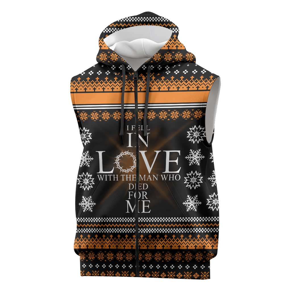 Christian Xmas Christmas Sleeveless Zip Hoodie Xmas Holiday Patterns