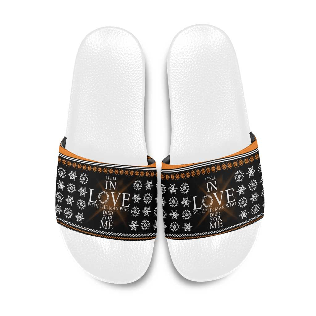 Christian Xmas Christmas Slide Sandals Xmas Holiday Patterns - Wonder Print Shop