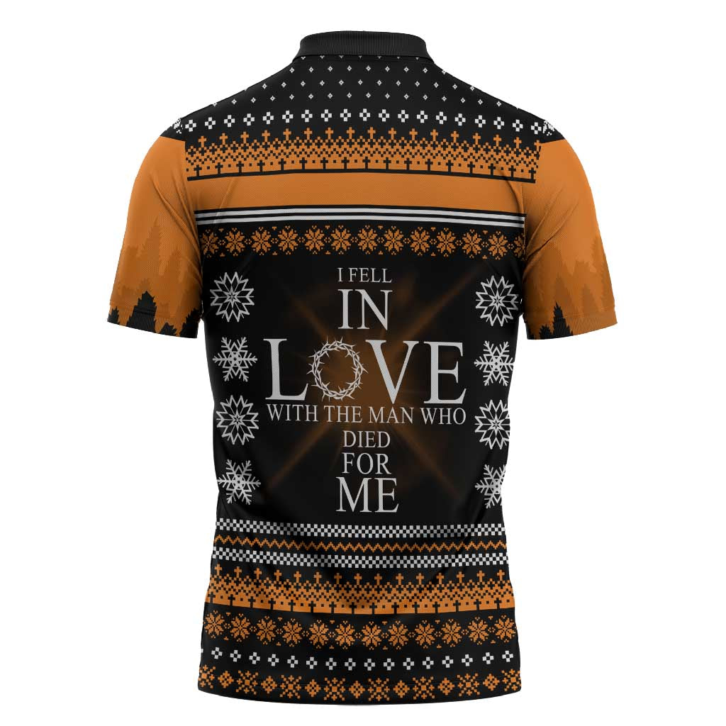 Christian Xmas Christmas Zipper Polo Shirt Xmas Holiday Patterns