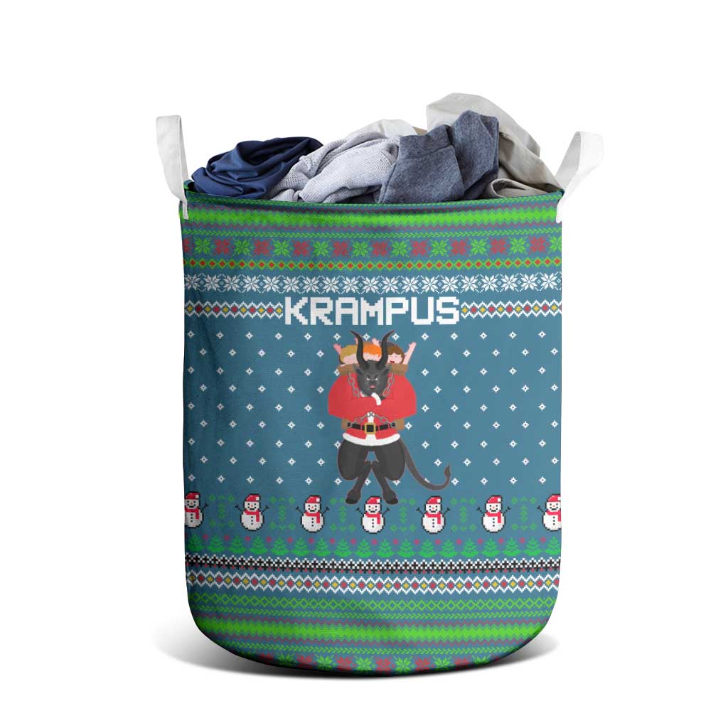 Merry Krampus Christmas Laundry Basket Xmas Holiday Patterns - Wonder Print Shop