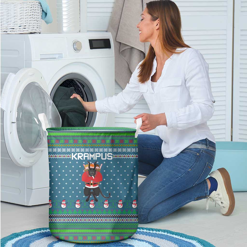 Merry Krampus Christmas Laundry Basket Xmas Holiday Patterns - Wonder Print Shop
