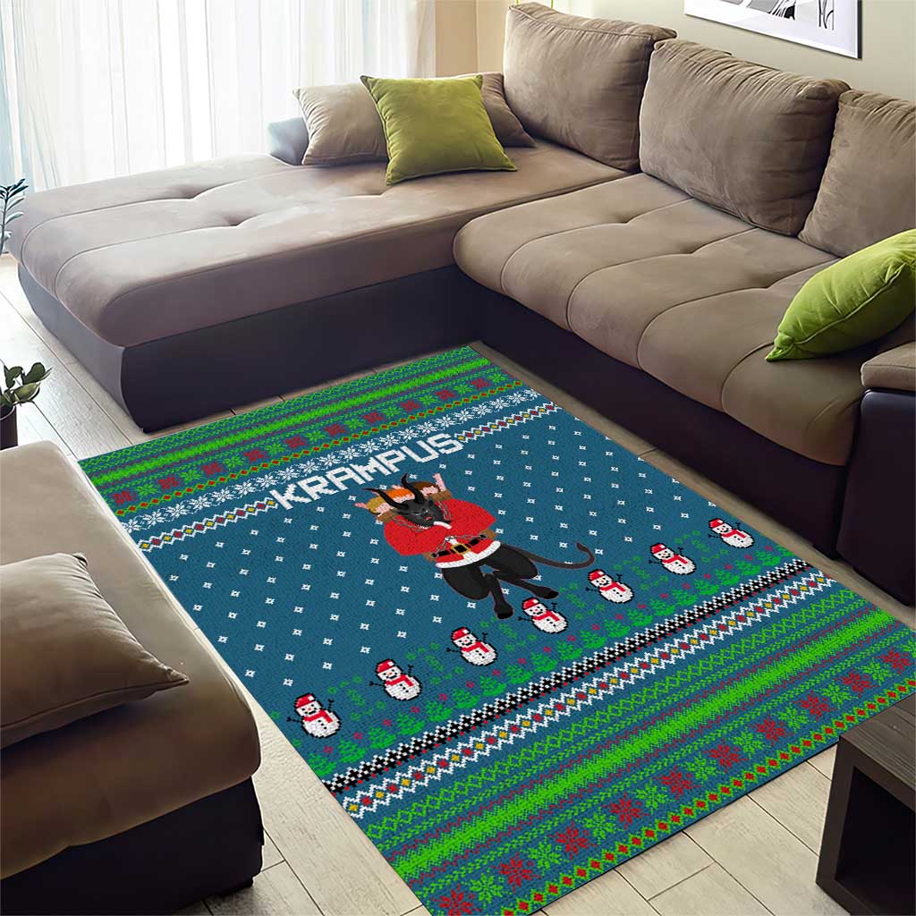 Merry Krampus Christmas Area Rug Xmas Holiday Patterns - Wonder Print Shop