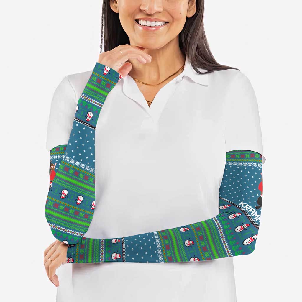 Merry Krampus Christmas Arm Sleeves Xmas Holiday Patterns - Wonder Print Shop