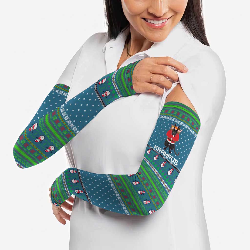Merry Krampus Christmas Arm Sleeves Xmas Holiday Patterns - Wonder Print Shop