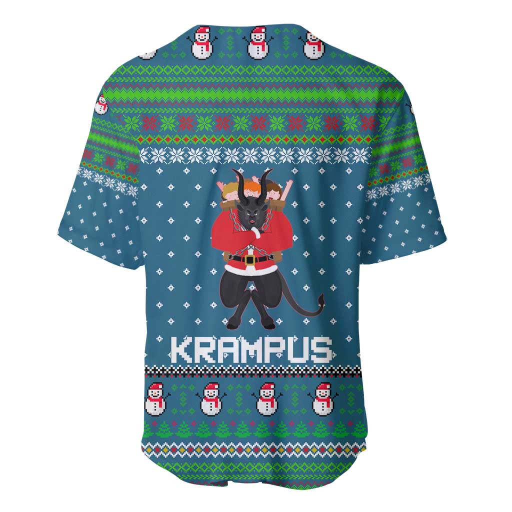 Merry Krampus Christmas Baseball Jersey Xmas Holiday Patterns - Wonder Print Shop