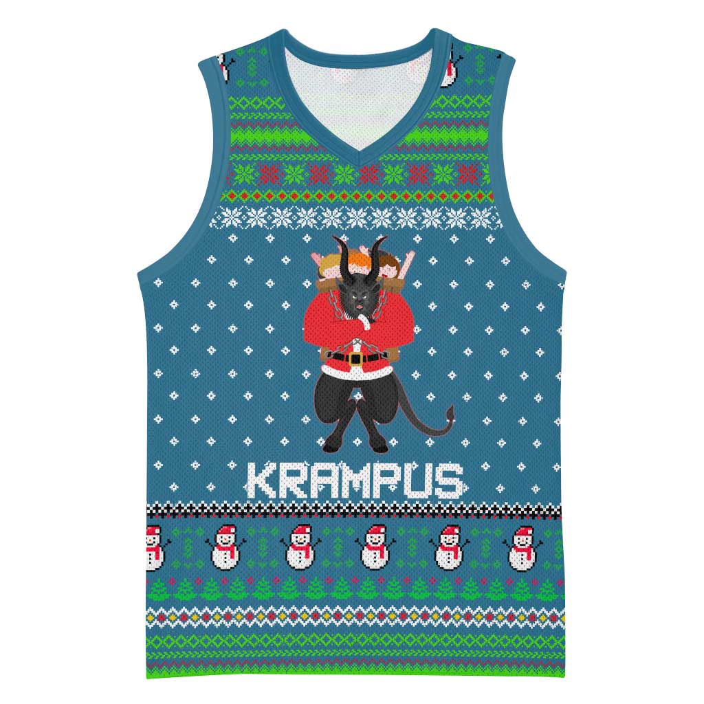 Merry Krampus Christmas Basketball Jersey Xmas Holiday Patterns - Wonder Print Shop