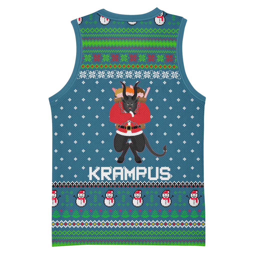 Merry Krampus Christmas Basketball Jersey Xmas Holiday Patterns - Wonder Print Shop