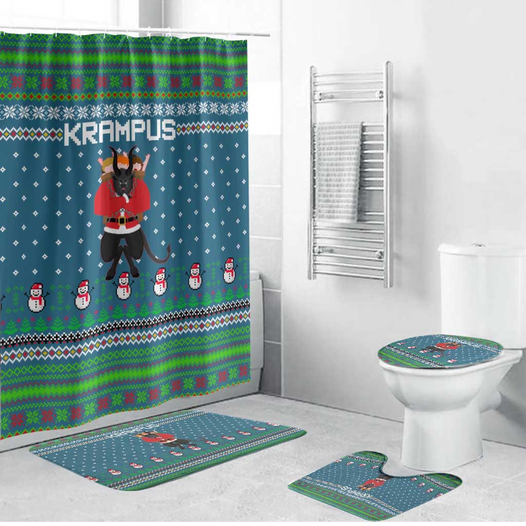 Merry Krampus Christmas Bathroom Set Xmas Holiday Patterns - Wonder Print Shop