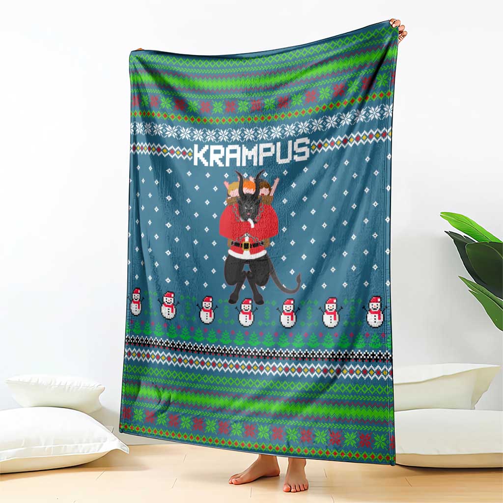 Merry Krampus Christmas Blanket Xmas Holiday Patterns - Wonder Print Shop