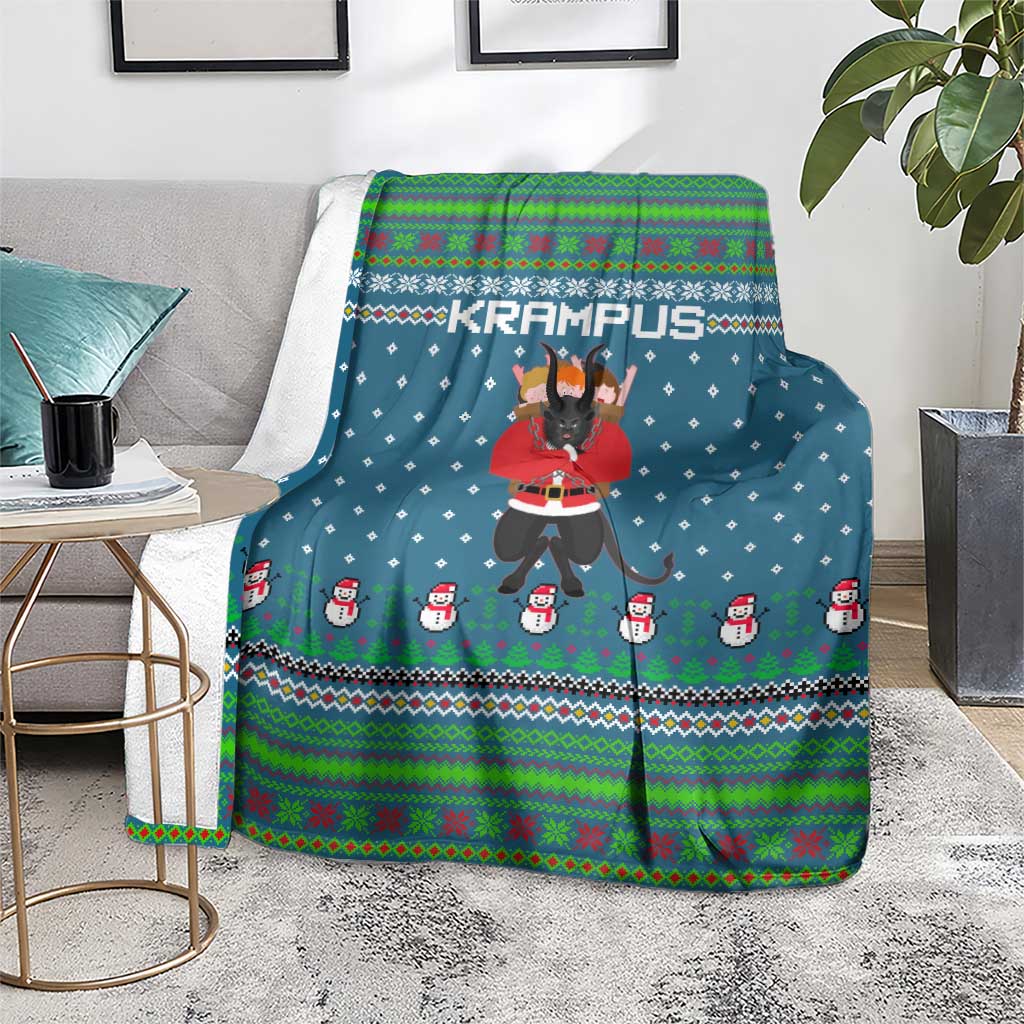 Merry Krampus Christmas Blanket Xmas Holiday Patterns - Wonder Print Shop