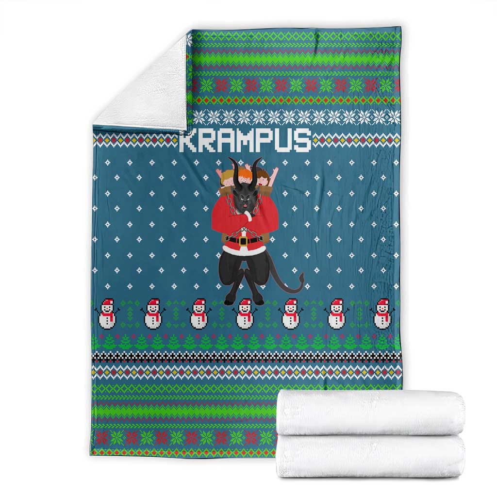 Merry Krampus Christmas Blanket Xmas Holiday Patterns - Wonder Print Shop