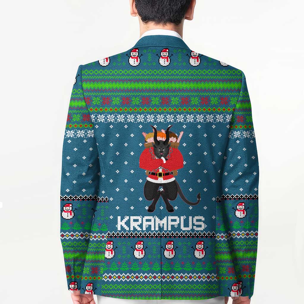 Merry Krampus Christmas Blazer Xmas Holiday Patterns - Wonder Print Shop