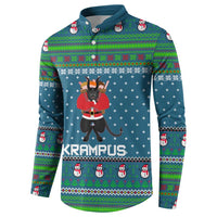 Merry Krampus Christmas Button Sweatshirt Xmas Holiday Patterns - Wonder Print Shop
