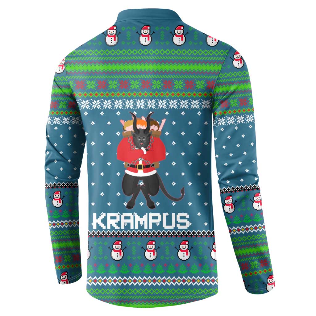 Merry Krampus Christmas Button Sweatshirt Xmas Holiday Patterns - Wonder Print Shop