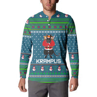Merry Krampus Christmas Button Sweatshirt Xmas Holiday Patterns - Wonder Print Shop