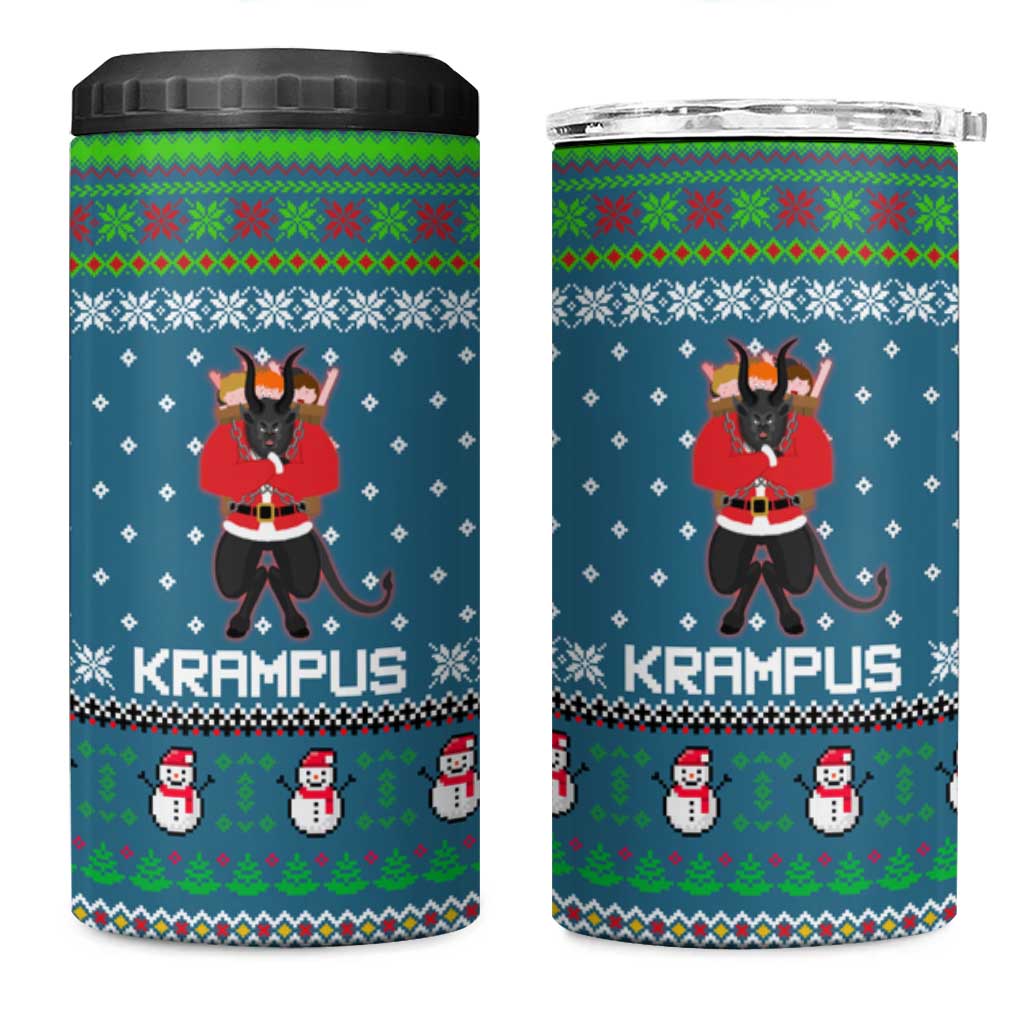Merry Krampus Christmas 4 in 1 Can Cooler Tumbler Xmas Holiday Patterns - Wonder Print Shop