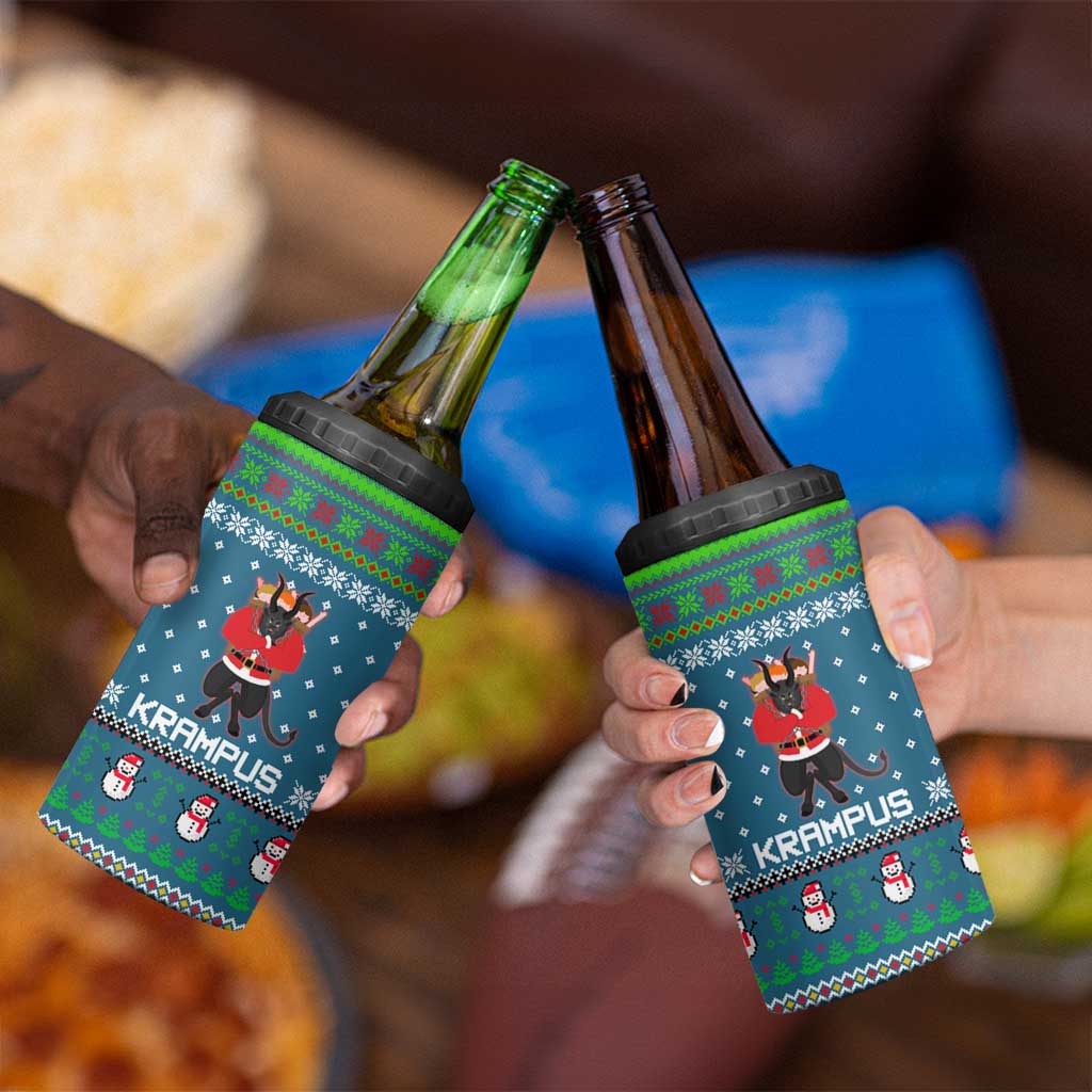 Merry Krampus Christmas 4 in 1 Can Cooler Tumbler Xmas Holiday Patterns - Wonder Print Shop