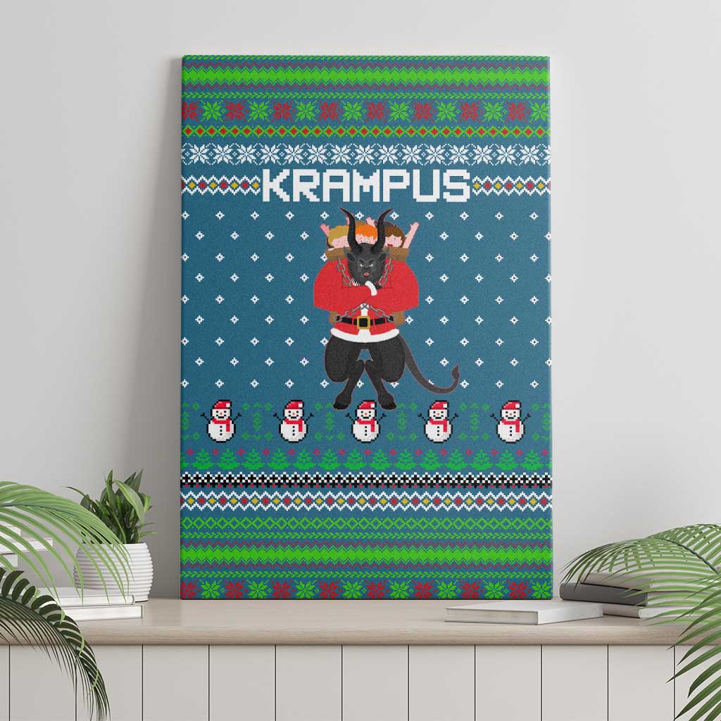 Merry Krampus Christmas Canvas Wall Art Xmas Holiday Patterns - Wonder Print Shop