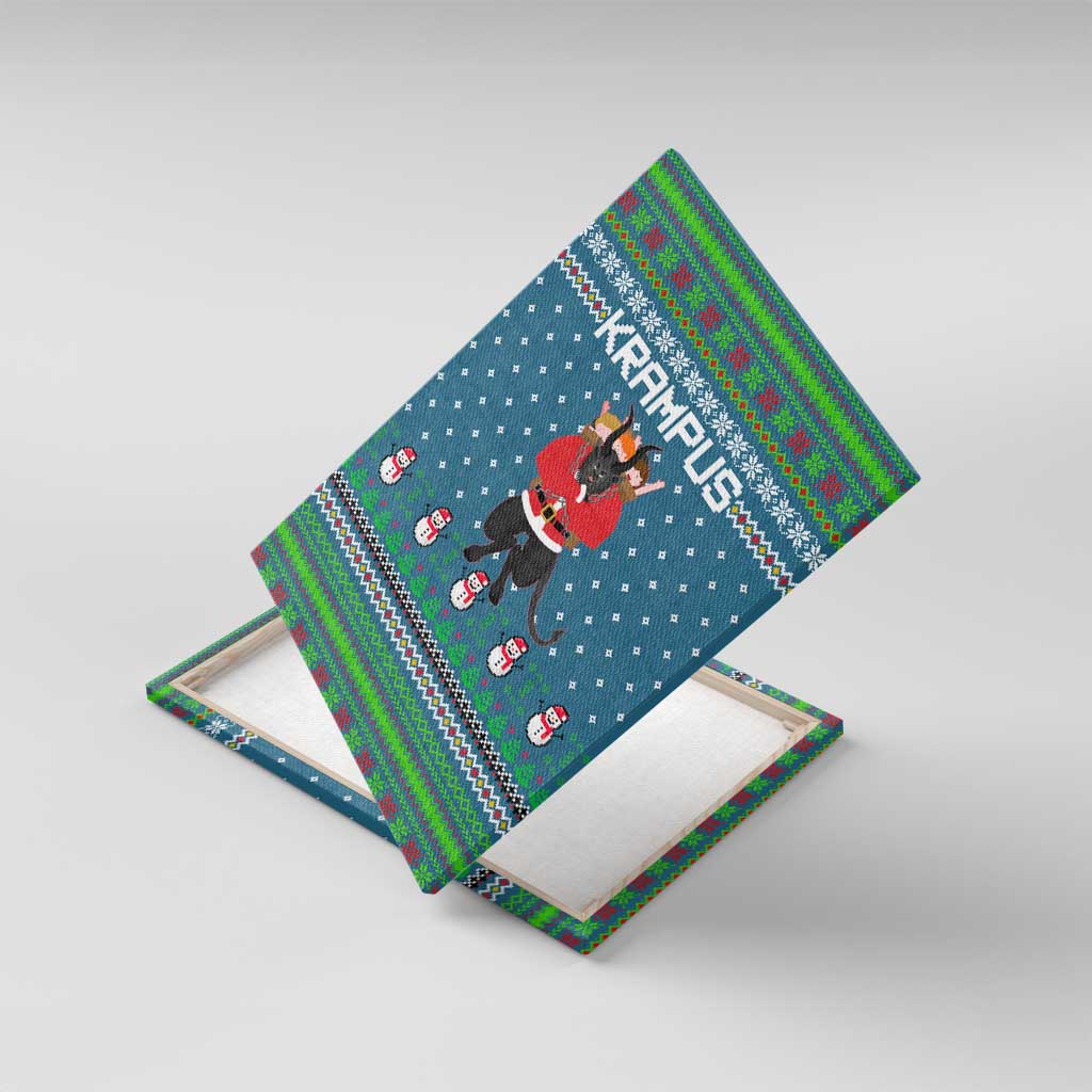 Merry Krampus Christmas Canvas Wall Art Xmas Holiday Patterns - Wonder Print Shop