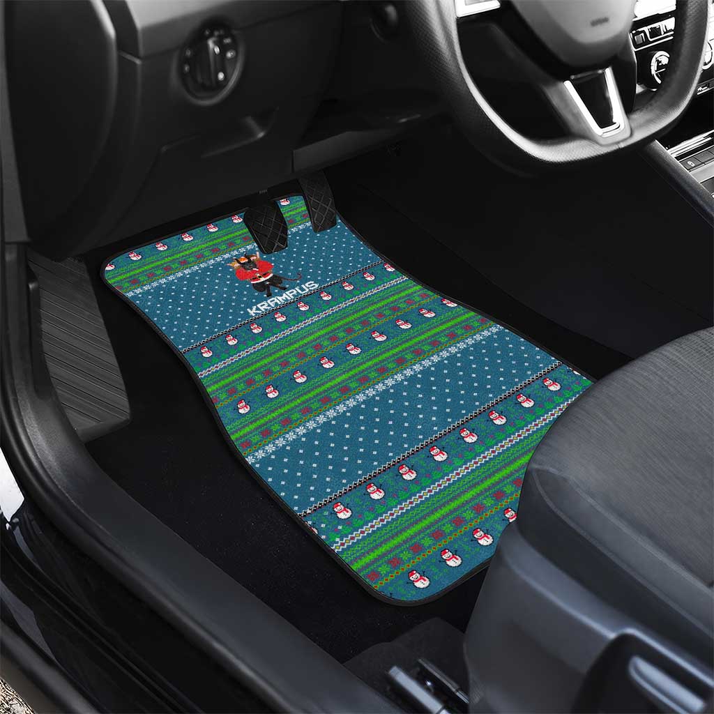 Merry Krampus Christmas Car Mats Xmas Holiday Patterns - Wonder Print Shop